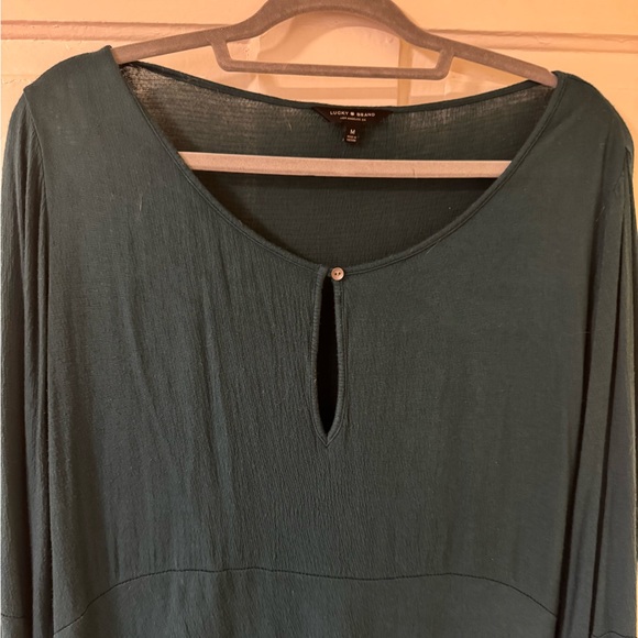 Lucky Brand Boho Viscose High Low Hem Flared Sleeve Blouse Top• Medium - Picture 2 of 6